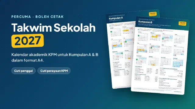 Takwim Sekolah 2027 Kumpulan A dan Kumpulan B